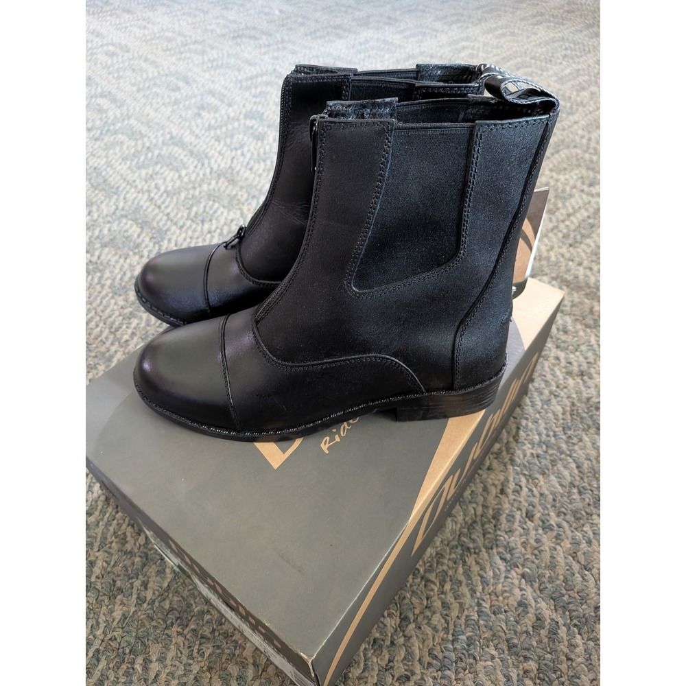 Dublin Advance Zip Jod Boots Black Leather Equestrian Riding Boot Womens 8.5 NEW